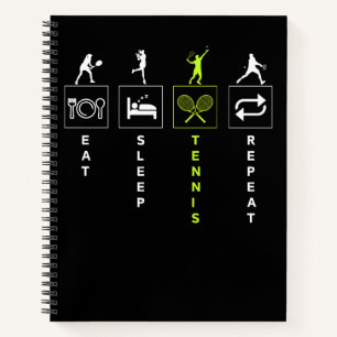Carnet Manger Dormir Tennis Répéter