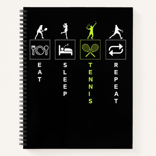 Carnet Manger Dormir Tennis Répéter (Devant)