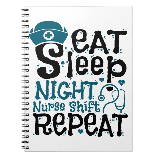 Carnet Manger Soir Nuit Infirmière Maj Répéter (Devant)