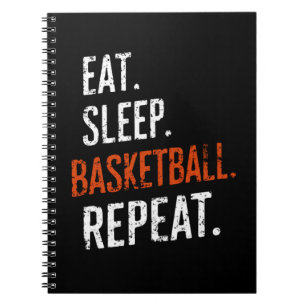 Carnet Manger Sommeil Basket-ball Répéter Rétro Vintage