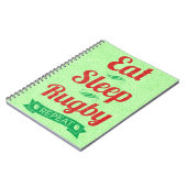 Carnet Mangez le rugby du sommeil Répéter le Bloc-notes (Côté gauche)