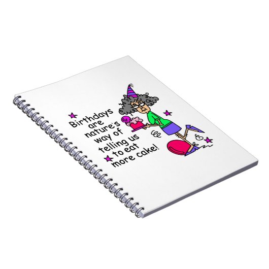 Carnet Mangez plus de gâteau Humour d'anniversaire (Côté Droit)