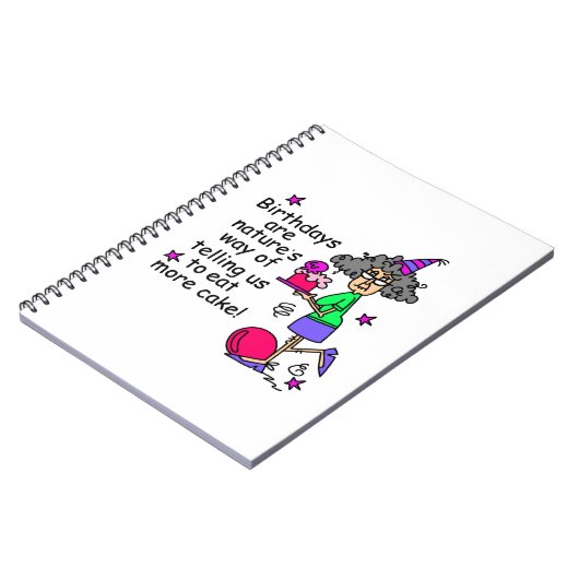 Carnet Mangez plus de gâteau Humour d'anniversaire (Côté gauche)