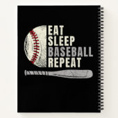 Carnet Mangez Sleep Baseball Répéter Funny Baseball Playe (Dos)