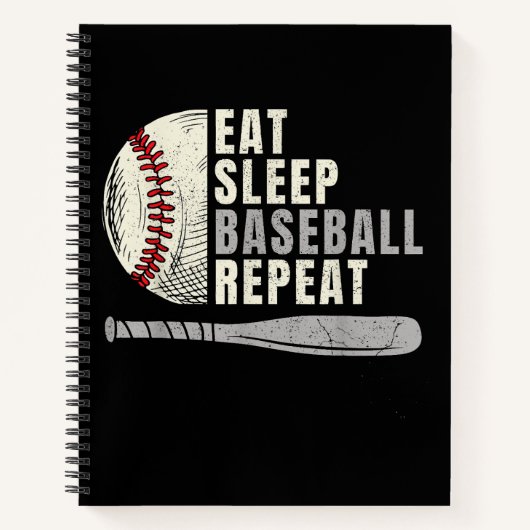 Carnet Mangez Sleep Baseball Répéter Funny Baseball Playe (Devant)