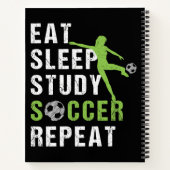 Carnet Mangez Sleep Study Soccer Répéter Girls Soccer Pla (Dos)