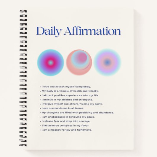 Carnet manifestation d'affirmations quotidiennes (Devant)
