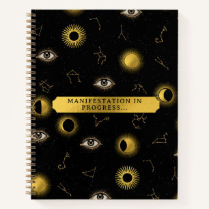 Carnet Manifestation Soleil céleste & Lune Zodiaque Oeil