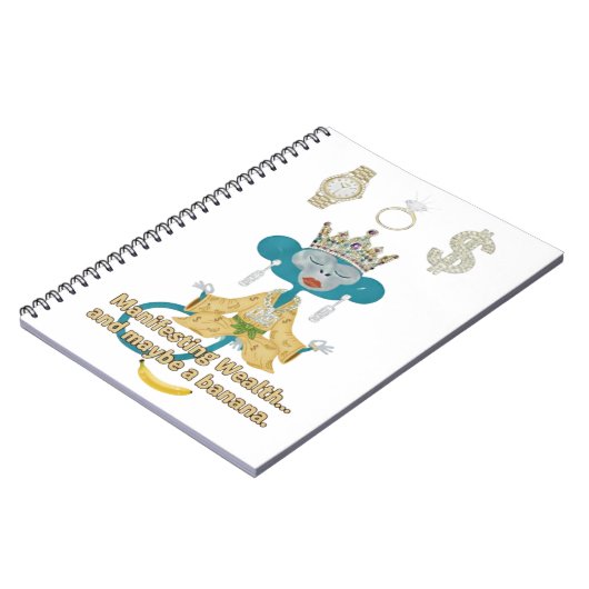 Carnet Manifesting Wealth Monkey zen art (Côté gauche)