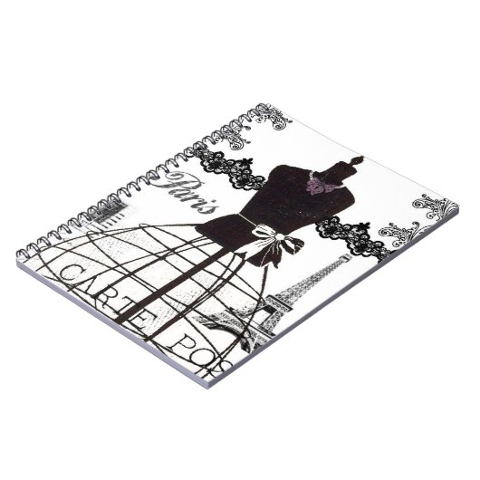Carnet Mannequin blanc noir de mode de Paris (Côté gauche)