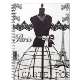 Carnet Mannequin blanc noir de mode de Paris (Devant)