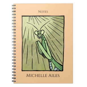 Carnet Mante religieuse titre personnalisé et nom unique