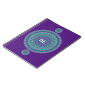 Carnet Mantra Mandala bleu/vert personnalisé "BE" (Côté gauche)
