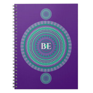 Carnet Mantra Mandala bleu/vert personnalisé "BE"