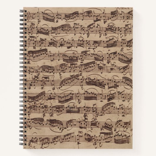 Carnet Manuscrit Bach Musique Feuille Antique (Devant)