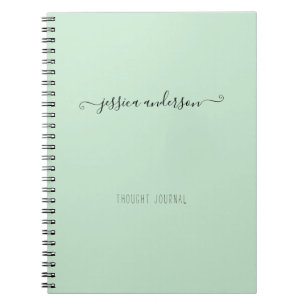 Carnet Manuscrit Girly de calligraphie moderne verte en