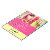 Carnet maquillage artiste médias sociaux photo qr code en (Côté gauche)