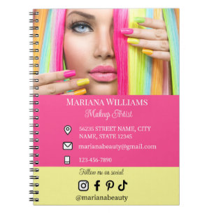Carnet maquillage artiste médias sociaux photo qr code en