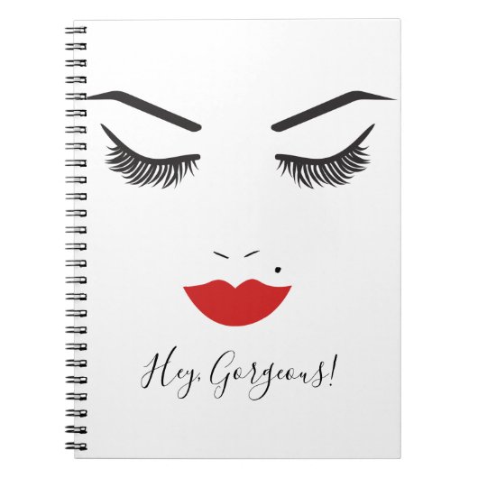 Carnet Maquillage Beauté Visage Cils & Lèvres Rouges Chic (Devant)