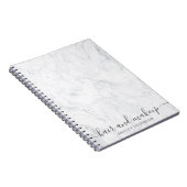 Carnet maquillage de marbre blanc à la mode de cheveux de (Côté Droit)