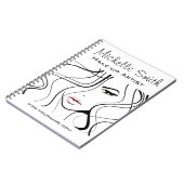 Carnet Maquillage féminin minimaliste noir et blanc éléga (Côté gauche)