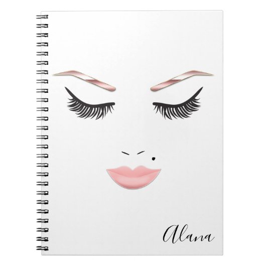 Carnet Maquillage Visage Rose Gold Sourcils Lèvres Beauté (Devant)