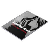 Carnet Maquilleuse à la mode argent et noir (Côté gauche)