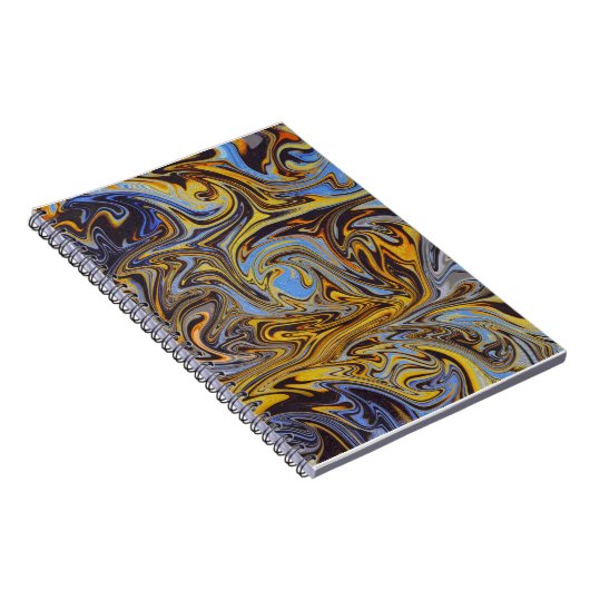 Carnet Marble Forms – Blue & Gold Artistic Notebook (Côté Droit)