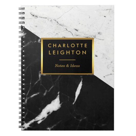 Carnet Marble Texture Notebook modernise l'or personnalis (Devant)