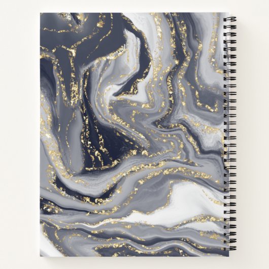 Carnet Marbled Gray, White and Gold (Dos)