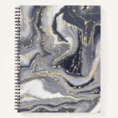 Carnet Marbled Gray, White and Gold (Devant)