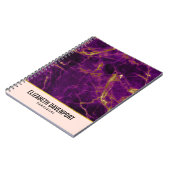 Carnet Marbre Abstrait moderne violet et or (Côté gauche)