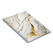 Carnet Marbre Abstrait Or et Blanc (Côté Droit)