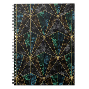 Carnet Marbre Art Déco : Malachite Luxe