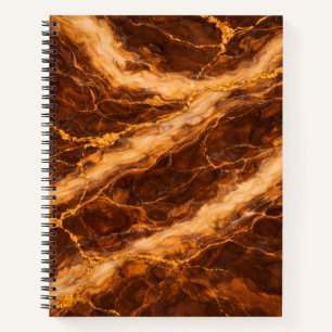 Carnet Marbre au beurre de cacahuète au veinage doré