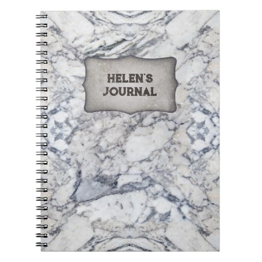 carnet "Marbre" avec votre nom (Devant)