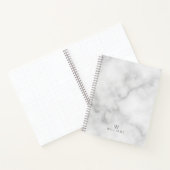 Carnet Marbre blanc avec monogramme et nom personnalisés (Intérieur)