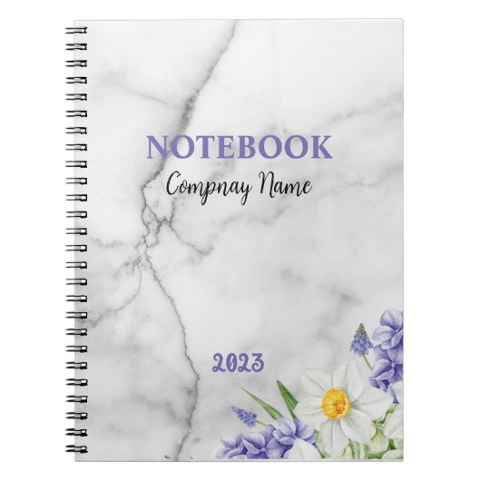 Carnet Marbre Blanc Design Populaire (Devant)