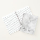 Carnet Marbre Blanc Écriture Moderne Professionnelle (Intérieur)