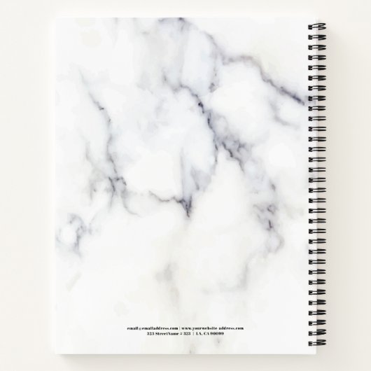Carnet Marbre blanc et gris (Dos)