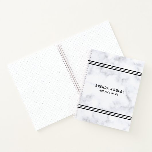 Carnet Marbre blanc et gris rayures de texture accent (Intérieur)