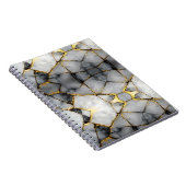 Carnet Marbre blanc et or craquelé moderne (Côté Droit)