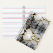 Carnet Marbre blanc et or craquelé moderne (À l'intérieur)