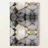 Carnet Marbre blanc et or craquelé moderne (Verso)