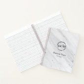 Carnet Marbre Blanc, Logo, Nom de l'entreprise Site Web P (Intérieur)