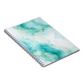 Carnet Marbre blanc Mint Green Gold (Côté Droit)