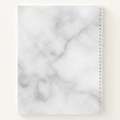 Carnet Marbre blanc Modern Script Nom personnalisé (Dos)