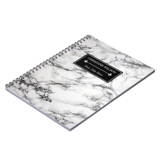 Carnet marbre blanc moderne (Côté gauche)