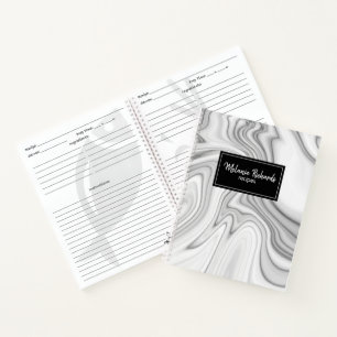 Carnet Marbre blanc moderne et élégant