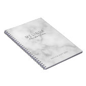 Carnet Marbre blanc moderne professionnel (Côté Droit)